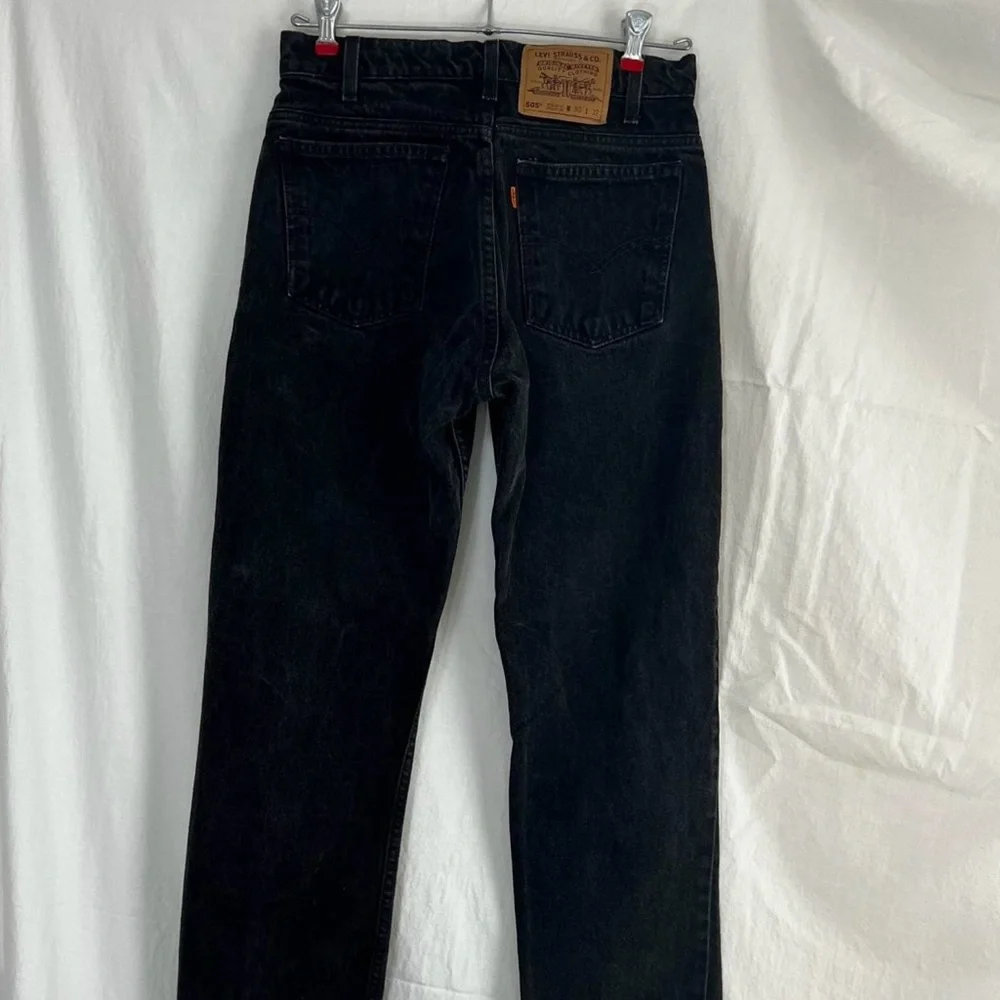 Vintage 90s Levi 505 Straight Black Jeans - Picture 2 of 4